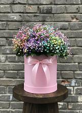 Цветочная композиция из Гипсофила и Розы в шляпной коробке #REPLACE_PRED# Акатьево