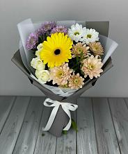 Букет цветов из:  Розы, Герберы и Хризантемы в Акатьево