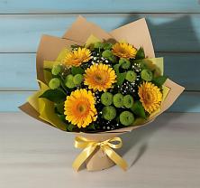 Букет цветов из:  Герберы и Хризантемы в Акатьево