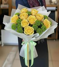 Букет цветов из:  Хризантемы и Розы в Акатьево