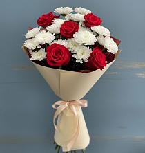 Букет цветов из:  Розы и Хризантемы в Акатьево