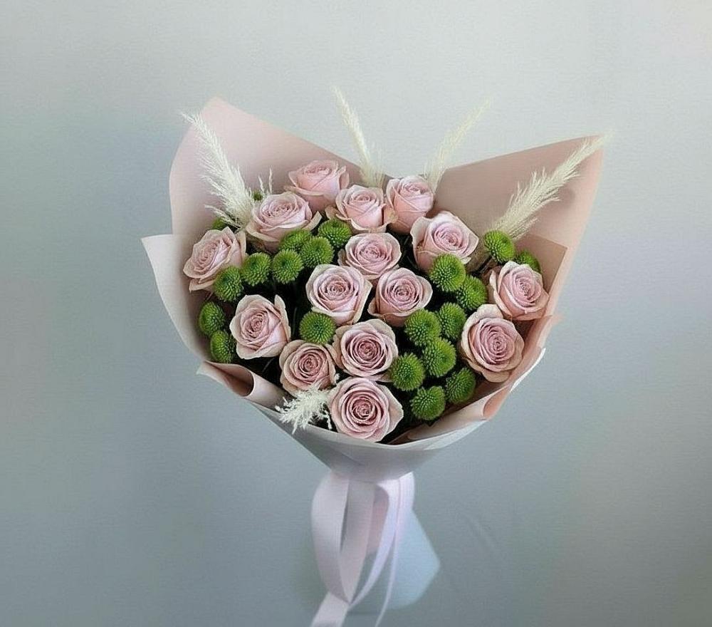 Букет цветов из: Розы и Хризантемы в Акатьево