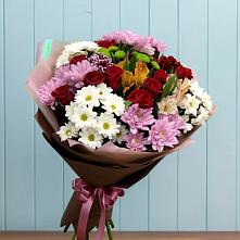 Букет цветов из:  Розы, Хризантемы и Альстромерии в Акатьево
